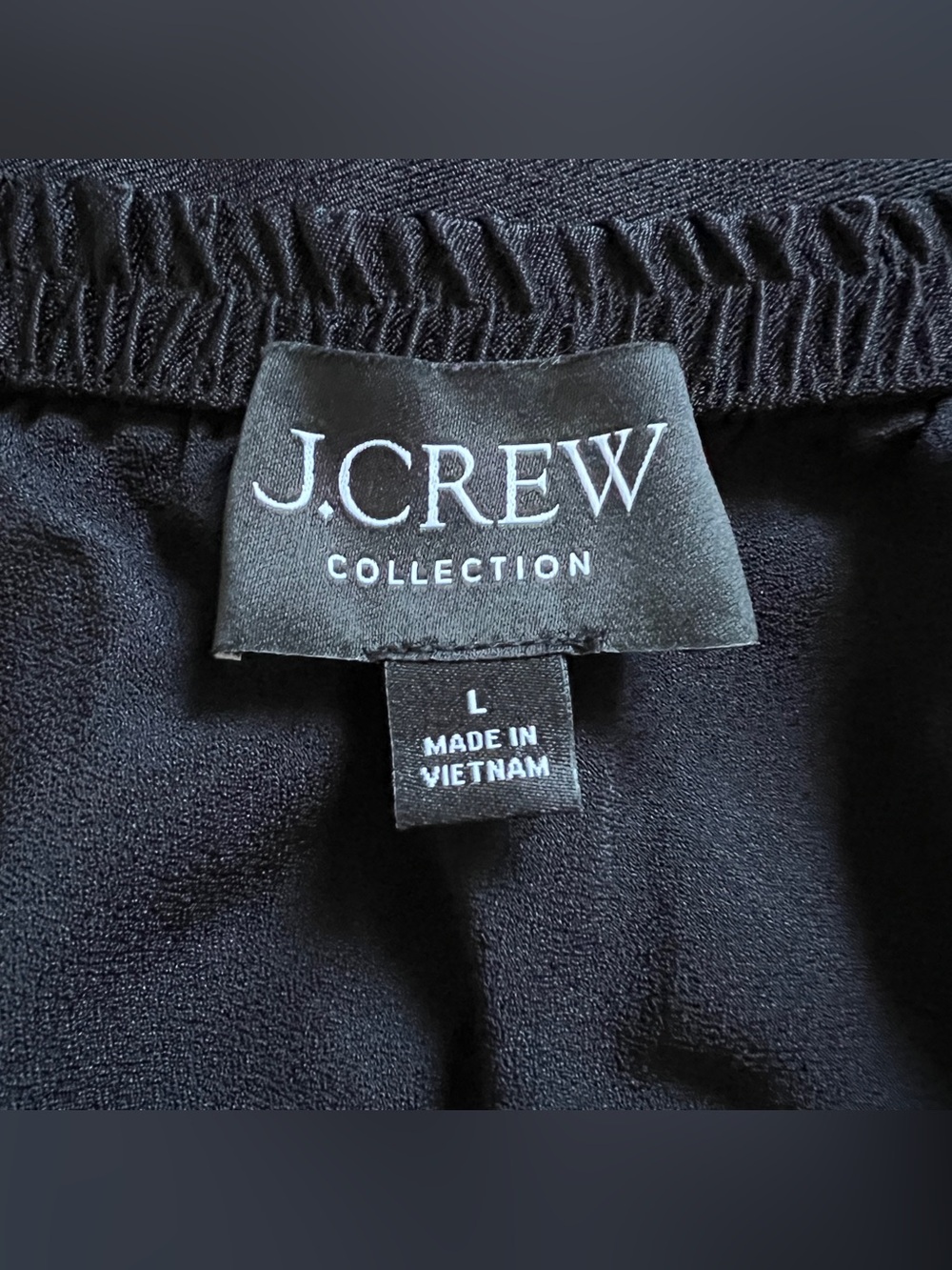 J. Crew Collection Pull-On Elastic Waist Midi Skirt Preppy Minimalist Satin Sz L - Picture 2 of 7